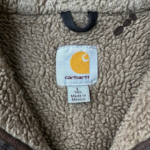 Vintage Y2K Carhartt J141 DKB brown DISTRESSED Sierra work wear jacket - Picture 11 of 11